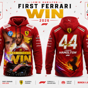 Lewis Hamilton Ferrari Merch 2026 First Ferrari Win Hoodie Gift For Racing Fans