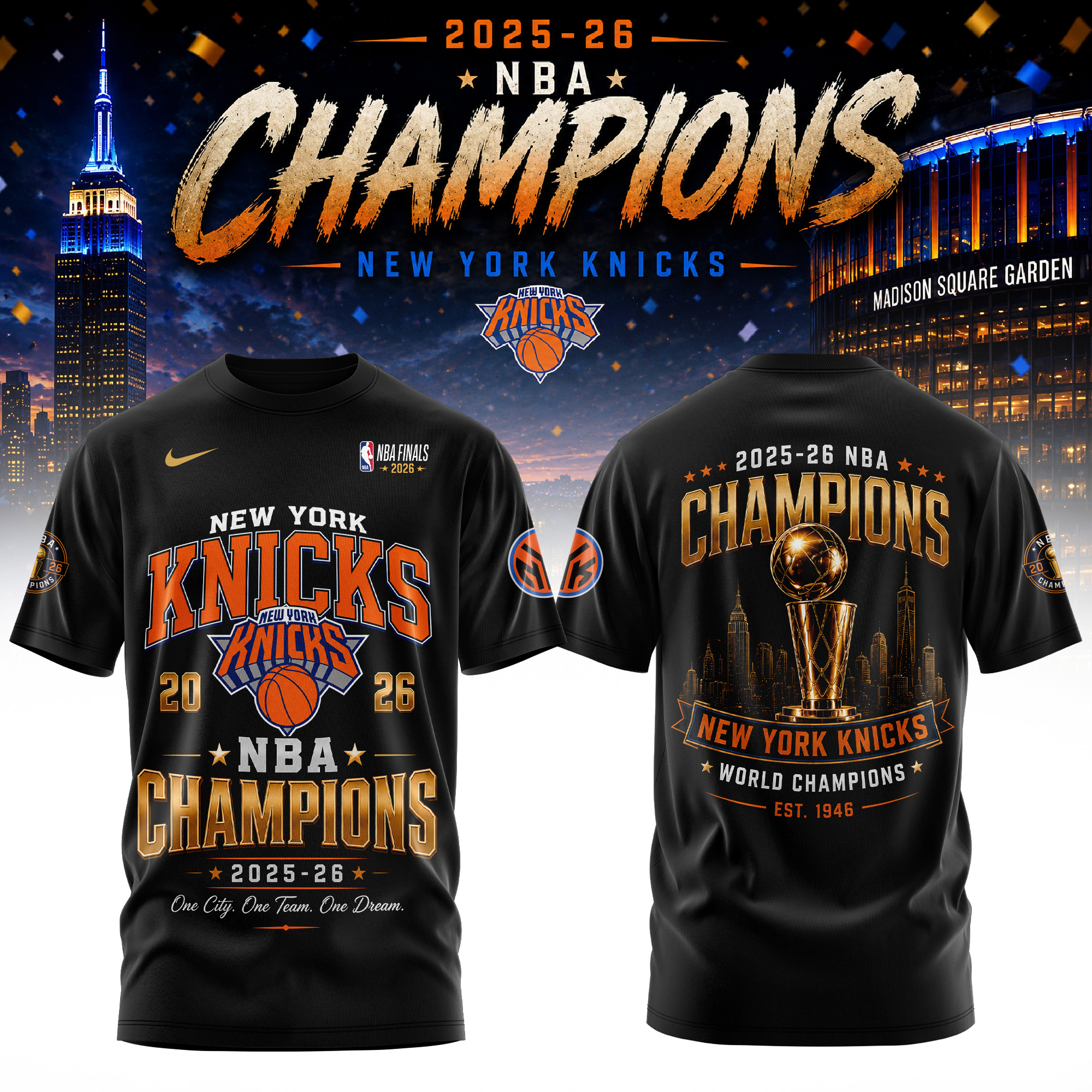 New York Knicks Merch 2026 Finals Victory T-Shirt Basketball Fan Gift