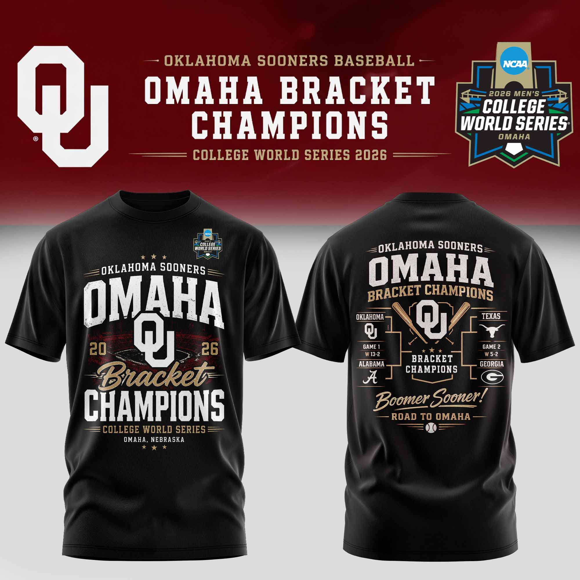 Oklahoma Sooners Baseball Omaha Champions T-Shirt Supporter Edition