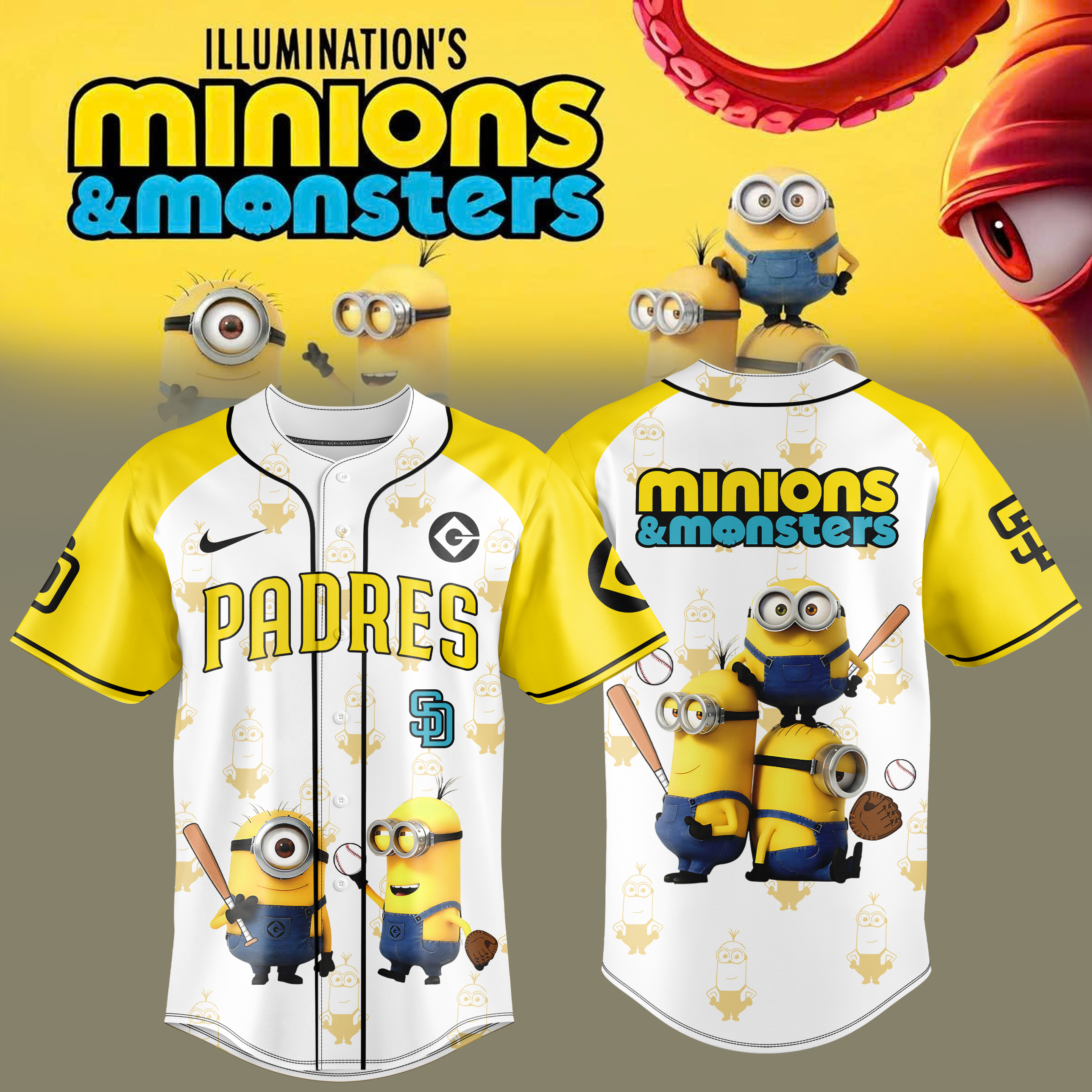 San Diego Padres Minions Monster Baseball Jersey Collector Edition