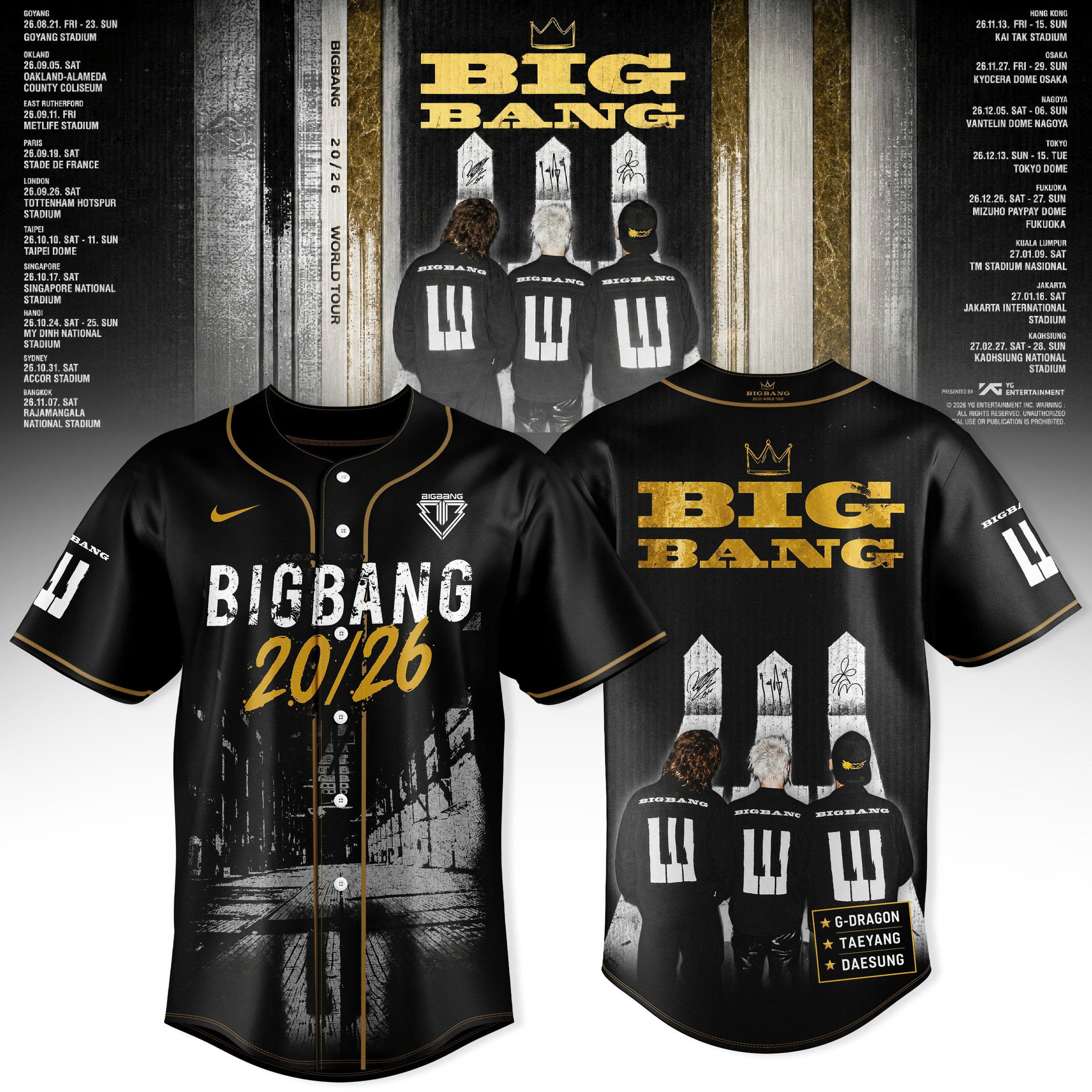 Bigbang Merch 2026 World Tour Edition Jersey Gift For Kpop Fans