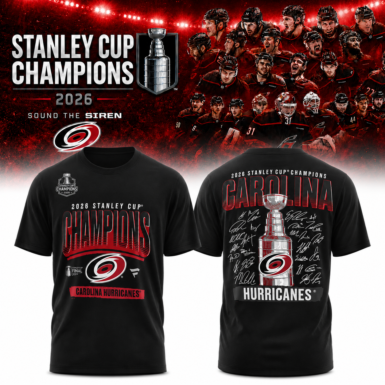 Carolina Hurricanes Merch 2026 Championship Sign Collection T-Shirt Hockey Fan Gift