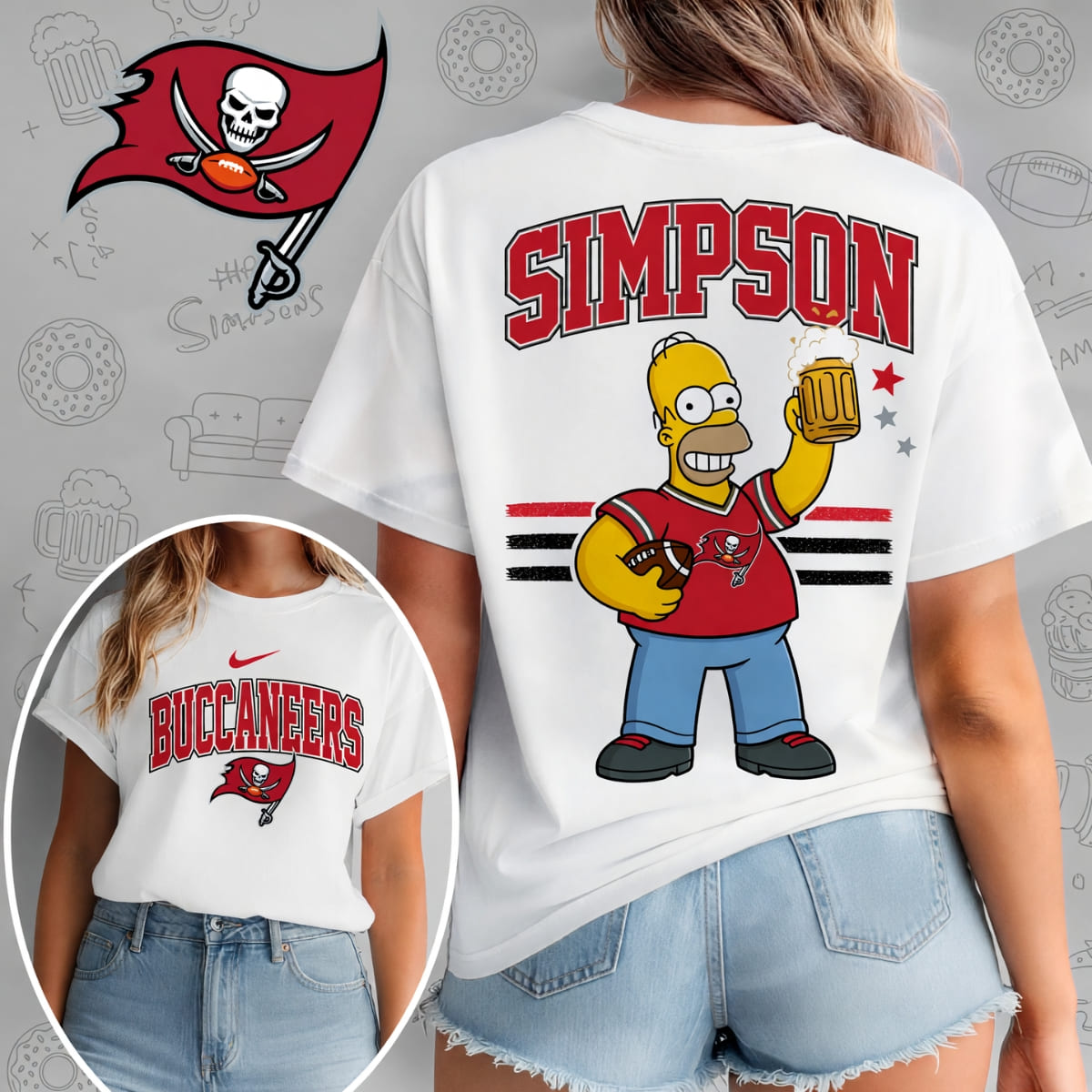 Tampa Bay Buccaneers X The Simpsons Football Game Day Unisex T-Shirt