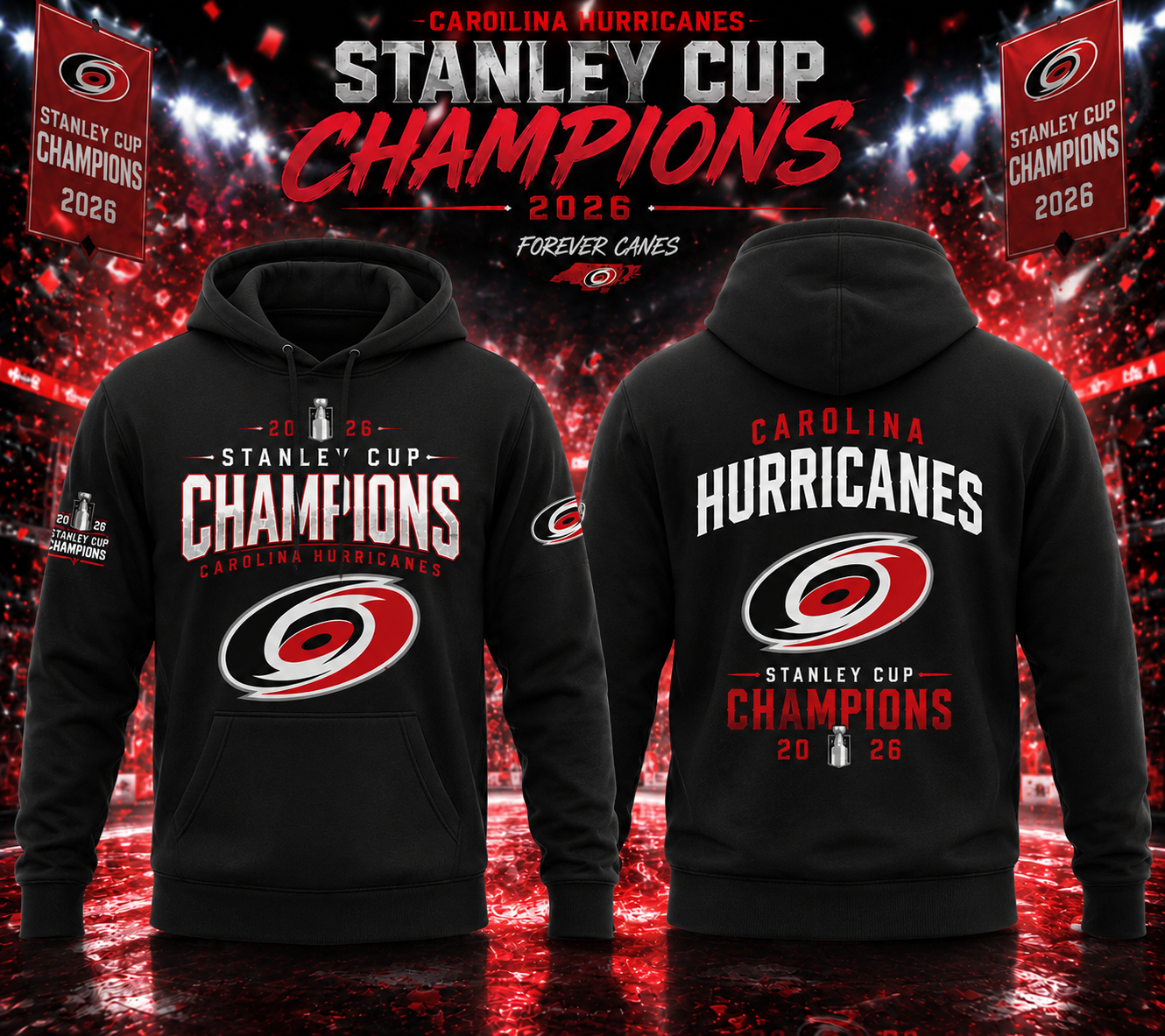 Carolina Hurricanes Merch 2026 Championship Celebration Hoodie Hockey Fan Gift
