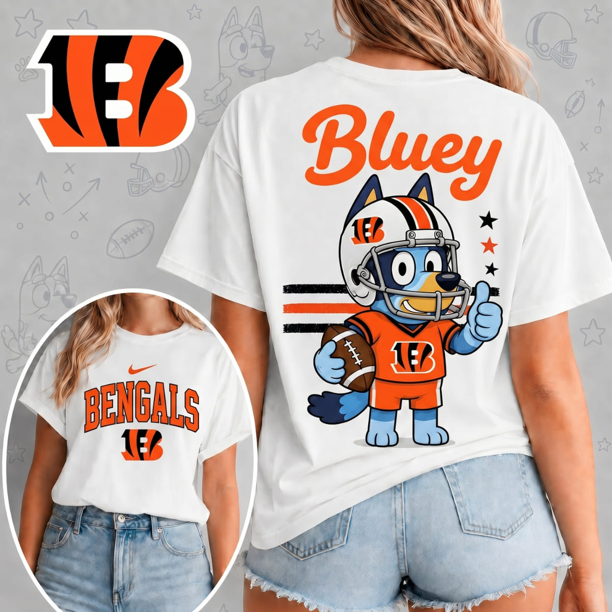 Cincinnati Bengals X Bluey Football Game Day Unisex T-Shirt