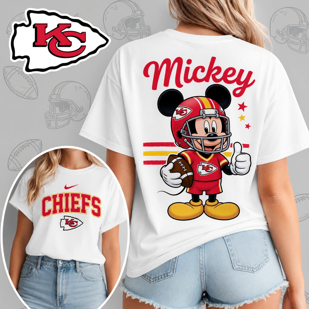 Kansas City Chiefs X Mickey Mouse Football Game Day Unisex T-Shirt