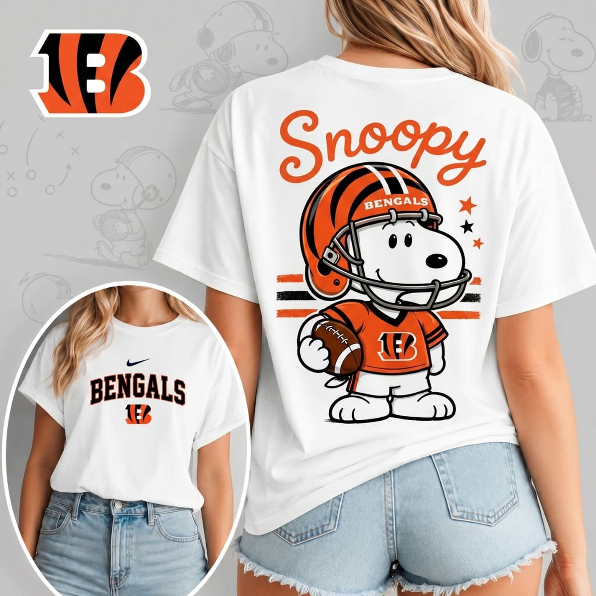 Cincinnati Bengals X Snoopy Football Game Day Unisex T-Shirt
