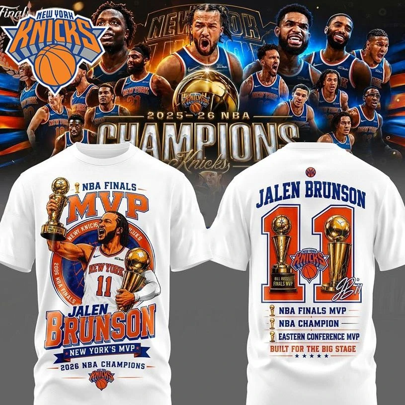 Jalen Brunson New York Knicks 2026 Nba Finals Mvp Two Sided Shirt