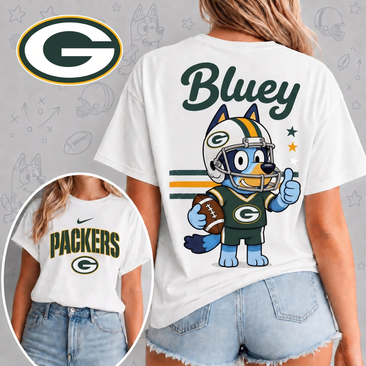 Green Bay Packers X Bluey Football Game Day Unisex T-Shirt