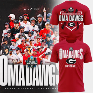 Georgia Bulldogs 2026 Ncaa Baseball College World Series Omadawgs Logo Design T-Shirt