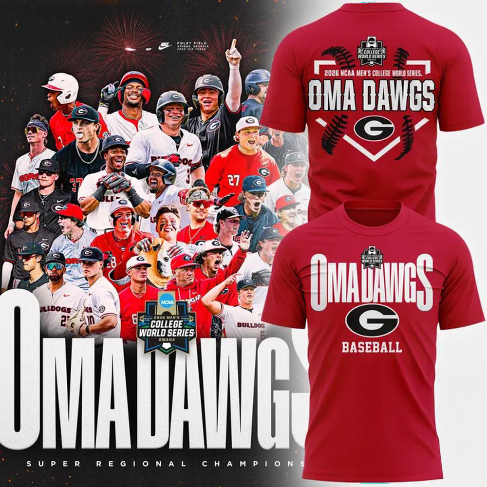 Georgia Bulldogs 2026 Ncaa Baseball College World Series Omadawgs Logo Design T-Shirt