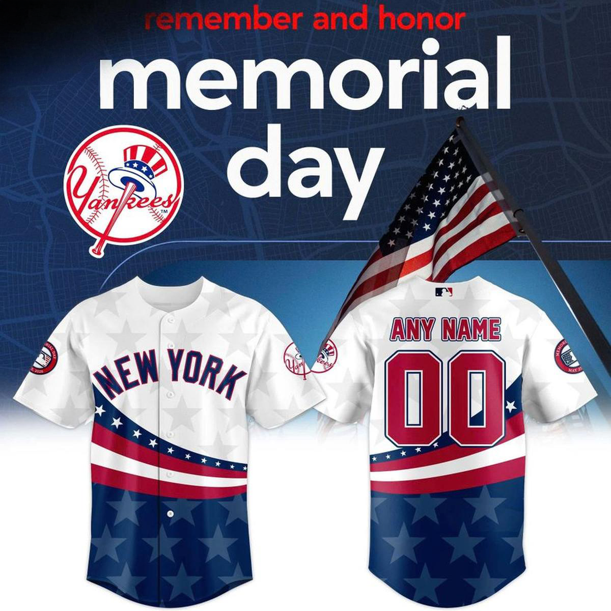 New York Yankees 2026 Memorial Day Personalized Baseball Jersey