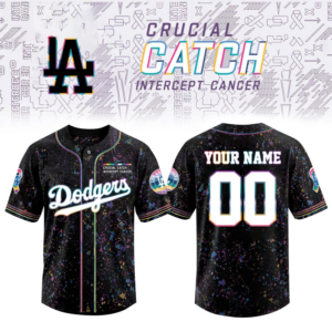 Los Angeles Dodgers X Crucial Catch Intercept Cancer Special Edition Personalized Jersey