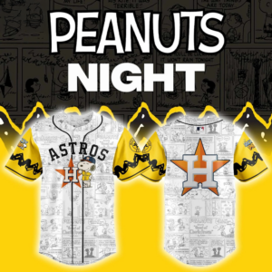Houston Astros Peanuts Baseball Fans Retro Cartoon Graphic Baseball Jersey