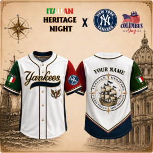 New York Yankees X Italian Heritage Night Personalized Baseball Jersey
