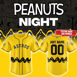 Houston Astros Peanuts Night Baseball Fans Personalized Limited Edition Baseball Jersey
