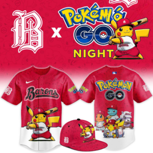 Birmingham Barons X Pokemon Go Night Mashup Limited Baseball Jersey