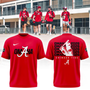 Alabama Crimson Tide Baseball Omaha 2026 Mens College World Series Red T-Shirt