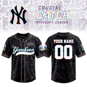 New York Yankees X Crucial Catch Intercept Cancer Special Edition Personalized Jersey