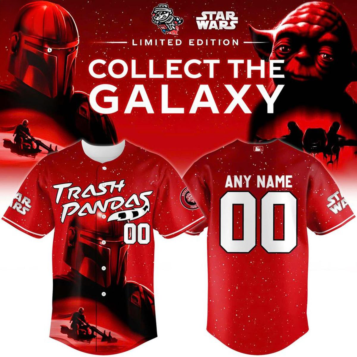 Rocket City Trash Pandas X Star Wars 2026 The Mandalorian Personalized Baseball Jersey