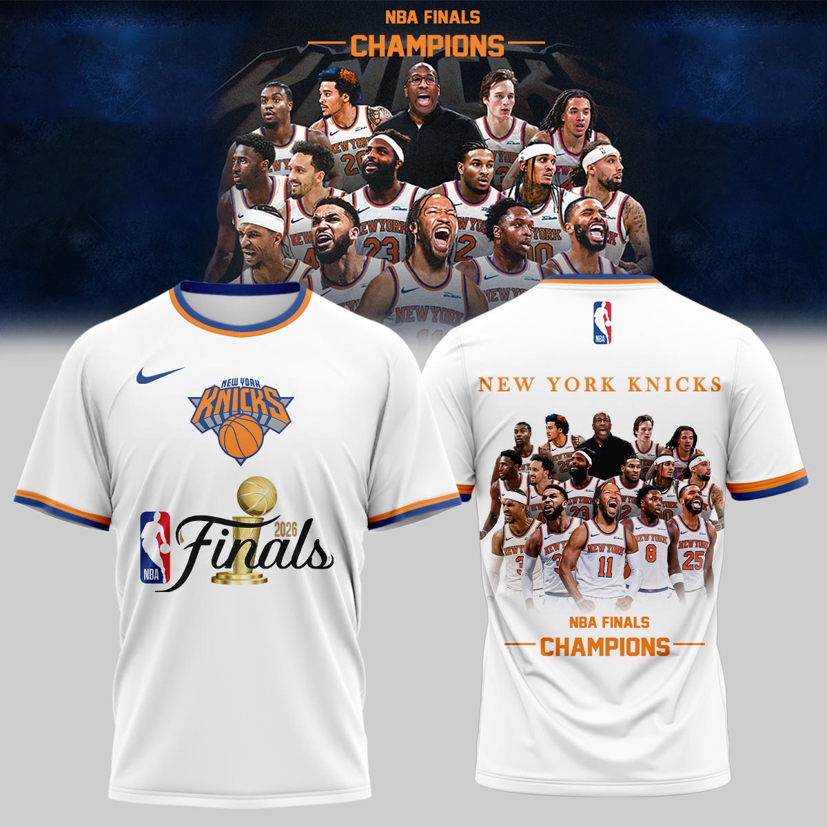 New York Knicks Nba Finals Champions 2026 Team Roster T-Shirt Basketball Fan Gift Limited Edition