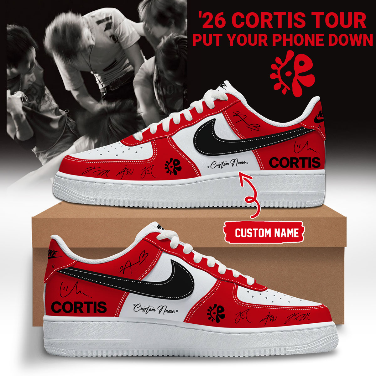 Cortis Tour 2026 Red Low Top Sneakers