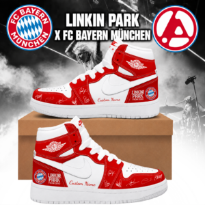 Linkin Park Fc Bayern Munchen Supporters Vintage Custom Name High Top Sneakers