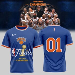 New York Knicks Nba Finals Champions 2026 T-Shirt Custom Number Basketball Fan Gift Limited Edition Blue Edition