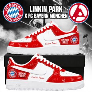 Linkin Park Fc Bayern Munchen Supporters Bold Custom Name Low Top Sneakers