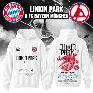 Personalized Linkin Park Bayern Munich Hoodie Premium Fleece Pullover Rock Music Fan Gift Concert Merch