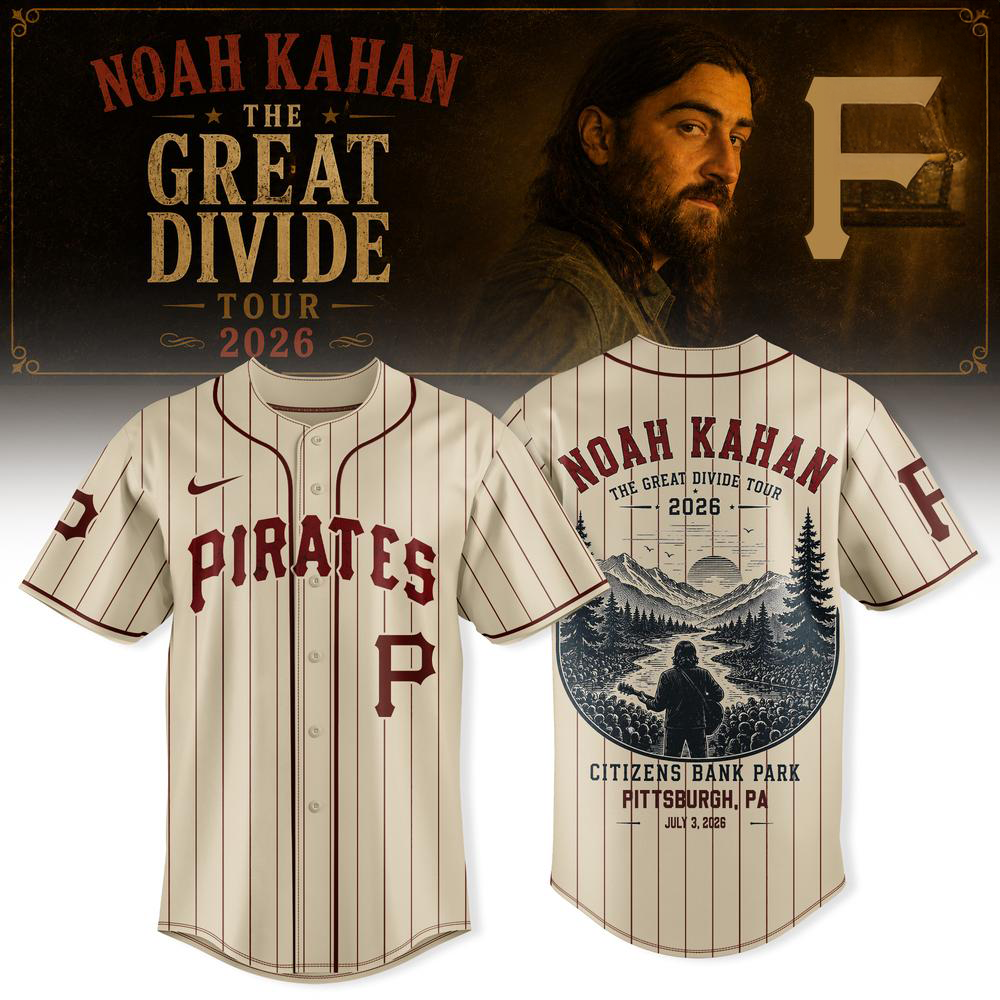 Noah Kahan X Pittsburgh Pirates Great Divide Tour 2026 Baseball Jersey