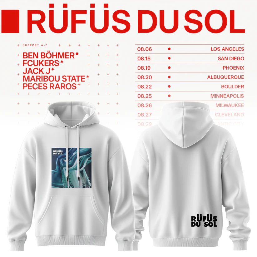 Rufus Du Sol 2026 Tour Merchandise Exclusive Fan Hoodie