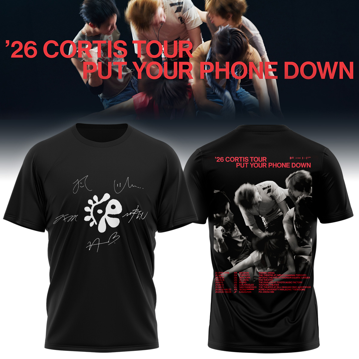 Cortis Tour 2026 Put Your Phone Down Signature Graphic T-Shirt Concert Fan Gift Limited Edition