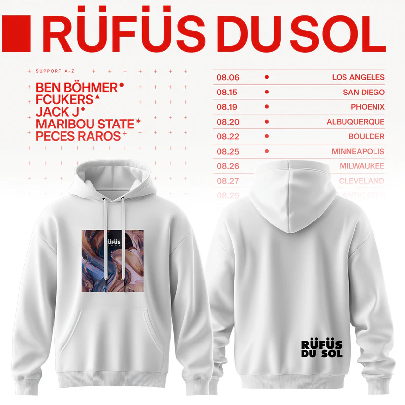 Rufus Du Sol 2026 Tour Merchandise Premium Concert Hoodie