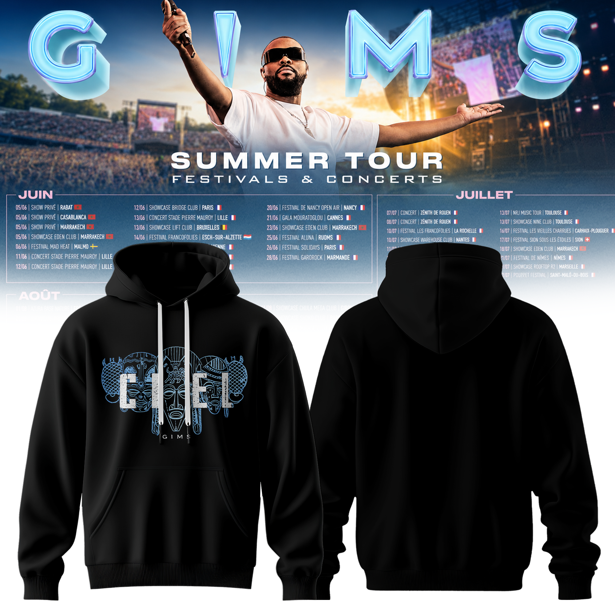 Gims Summer Tour 2026 Official Concert Fan Hoodie