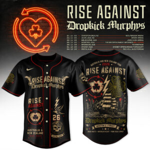 Rise Against X Dropkick Murphys Aunz Tour 2026 Premium Baseball Jersey