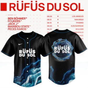 Rufus Du Sol 2026 Tour Merchandise Premium Baseball Jersey