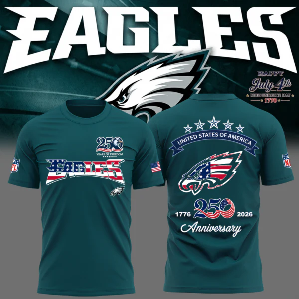 Philadelphia Eagles Usa 250Th Anniversary Patriotic Limited Edition T-Shirt