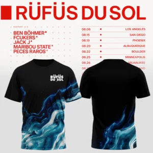 Rufus Du Sol 2026 Tour Merchandise Official Graphic T-Shirt