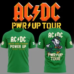Ac Dc X Notre Dame Football Power Up Tour 2026 Premium Graphic T-Shirt