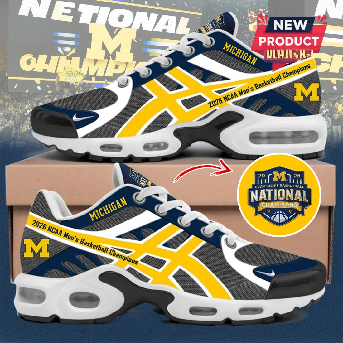 Michigan Wolverines 2026 National Champions Air Max Plus Sneakers Collection