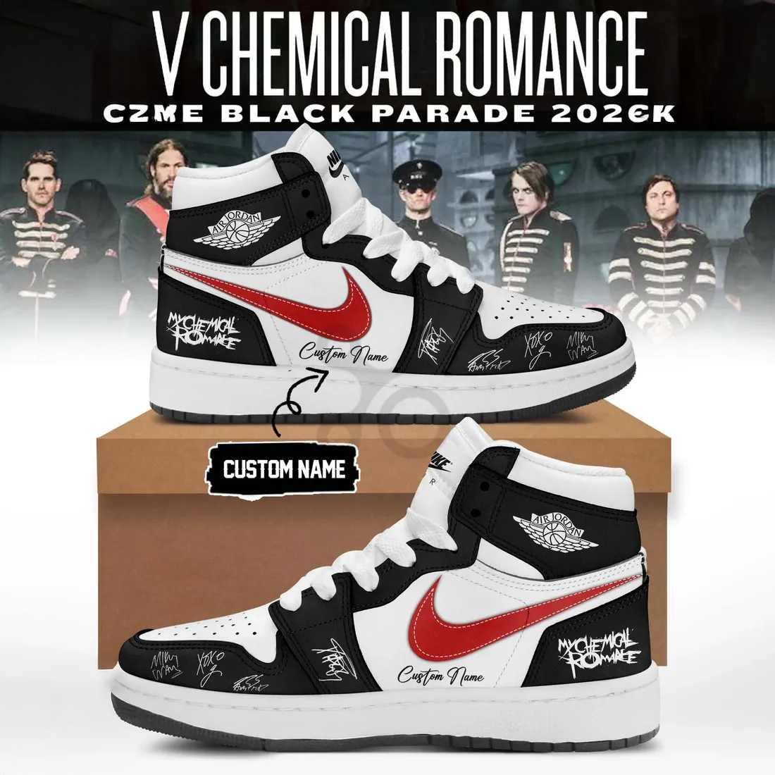 My Chemical Romance Black Parade 2026 Custom High Top Sneakers Collection