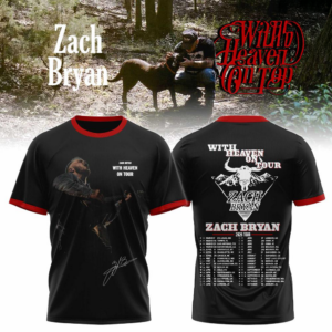 Zach Bryan With Heaven On Tour 2026 Official T Shirt Fan Collection