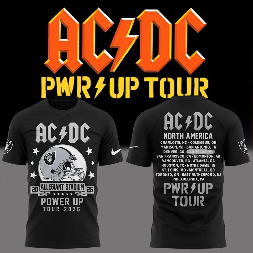 Ac Dc X Las Vegas Raiders Power Up Tour 2026 Premium Graphic T-Shirt