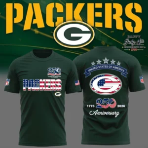 Green Bay Packers Usa 250Th Anniversary Patriotic Graphic T-Shirt