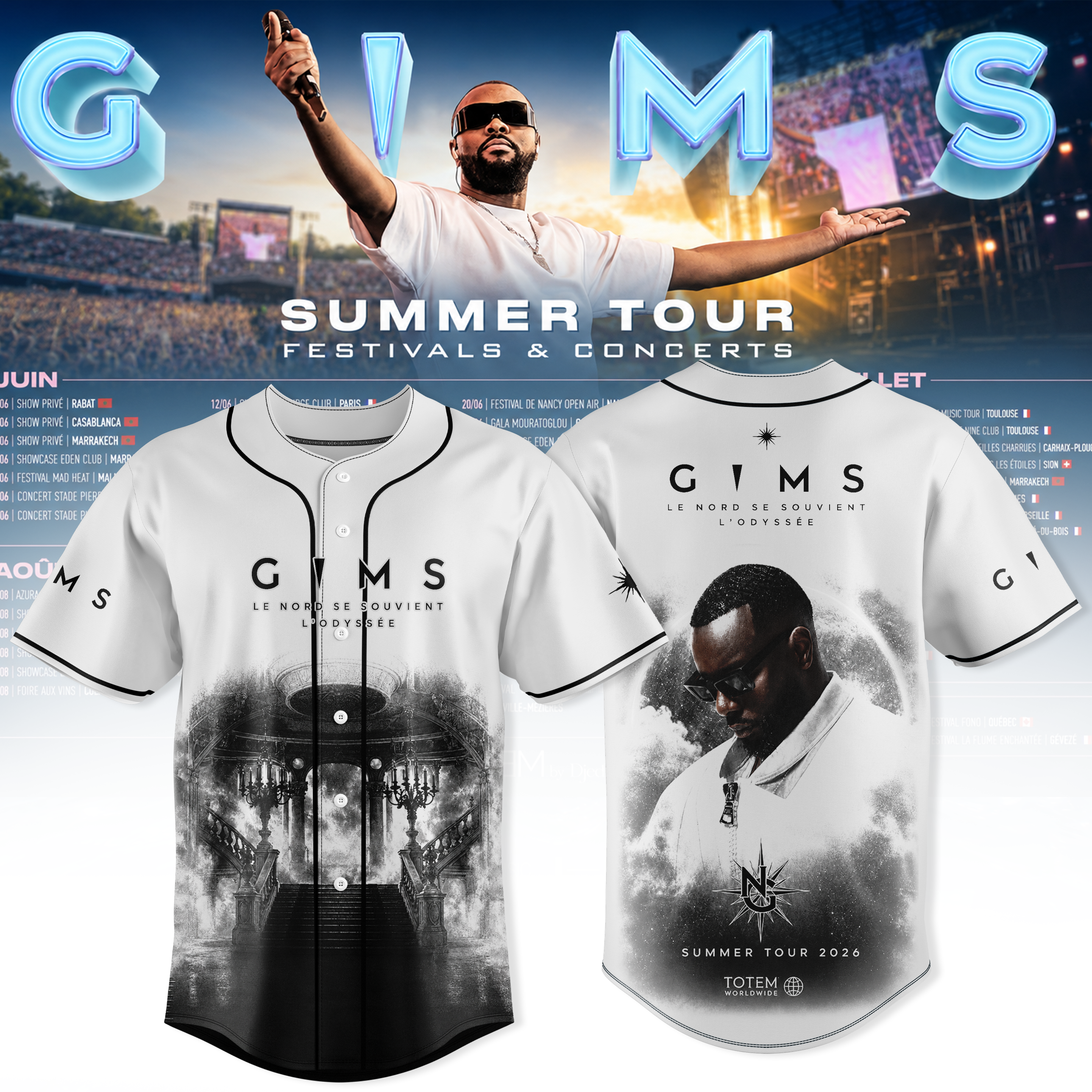Gims Summer Tour 2026 Collector Baseball Jersey Collection