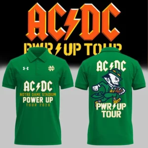 Ac Dc X Notre Dame Football Power Up Tour 2026 Premium Polo Collection