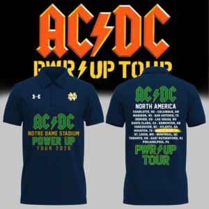 Special Acdc X Notre Dame Football Power Up Tour 2026 Polo Shirt
