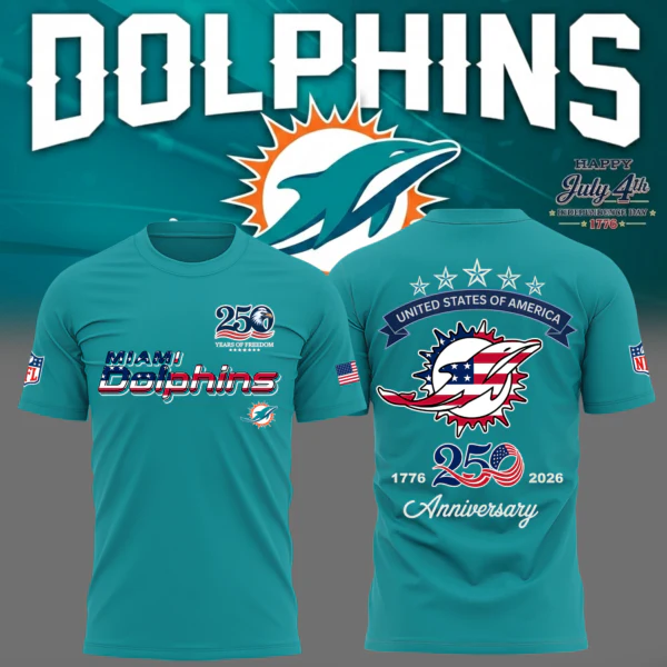 Miami Dolphins Usa 250Th Anniversary Patriotic Limited Edition T-Shirt