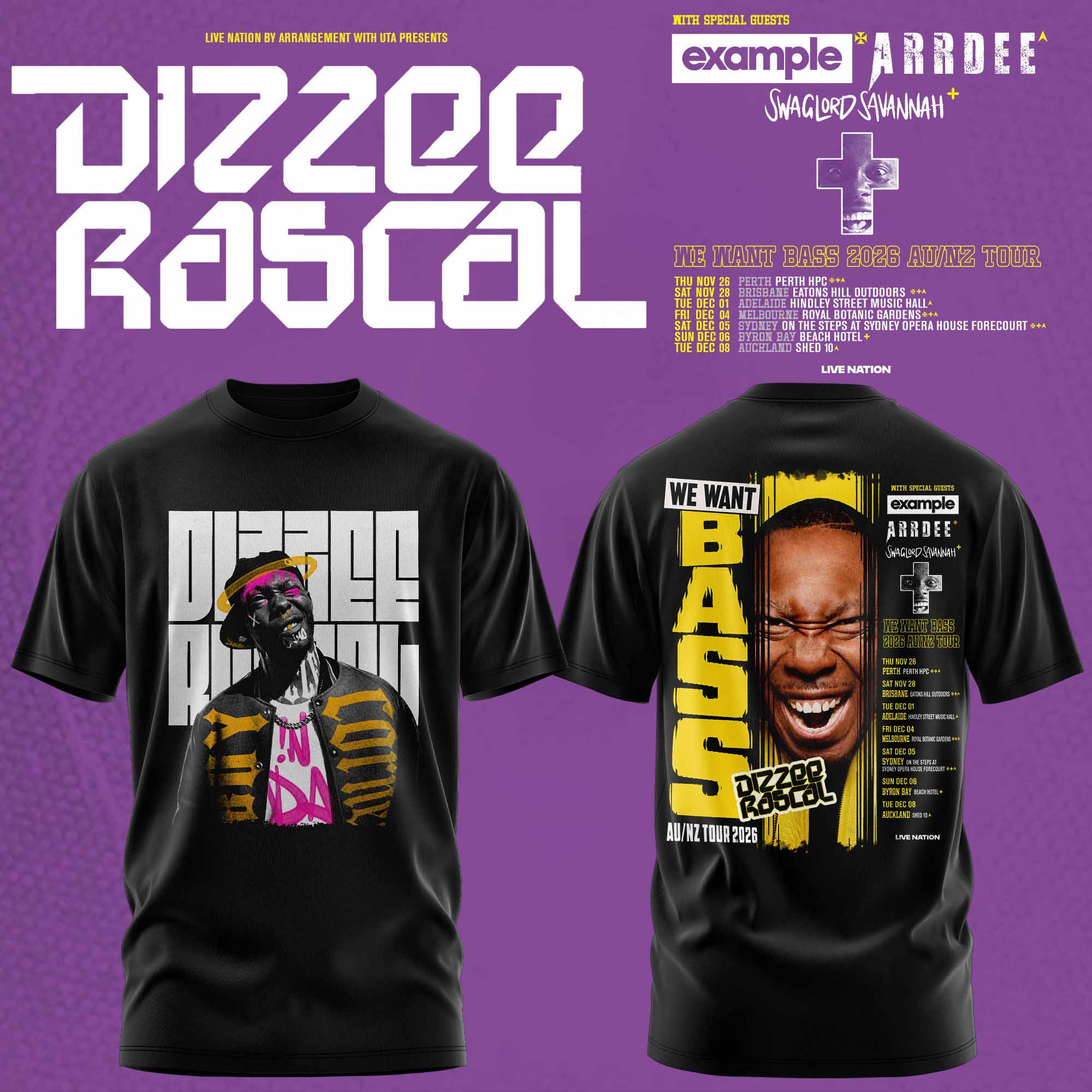 Dizzee Rascal We Want Bass Limited Edition Merchandise Fan T-Shirt